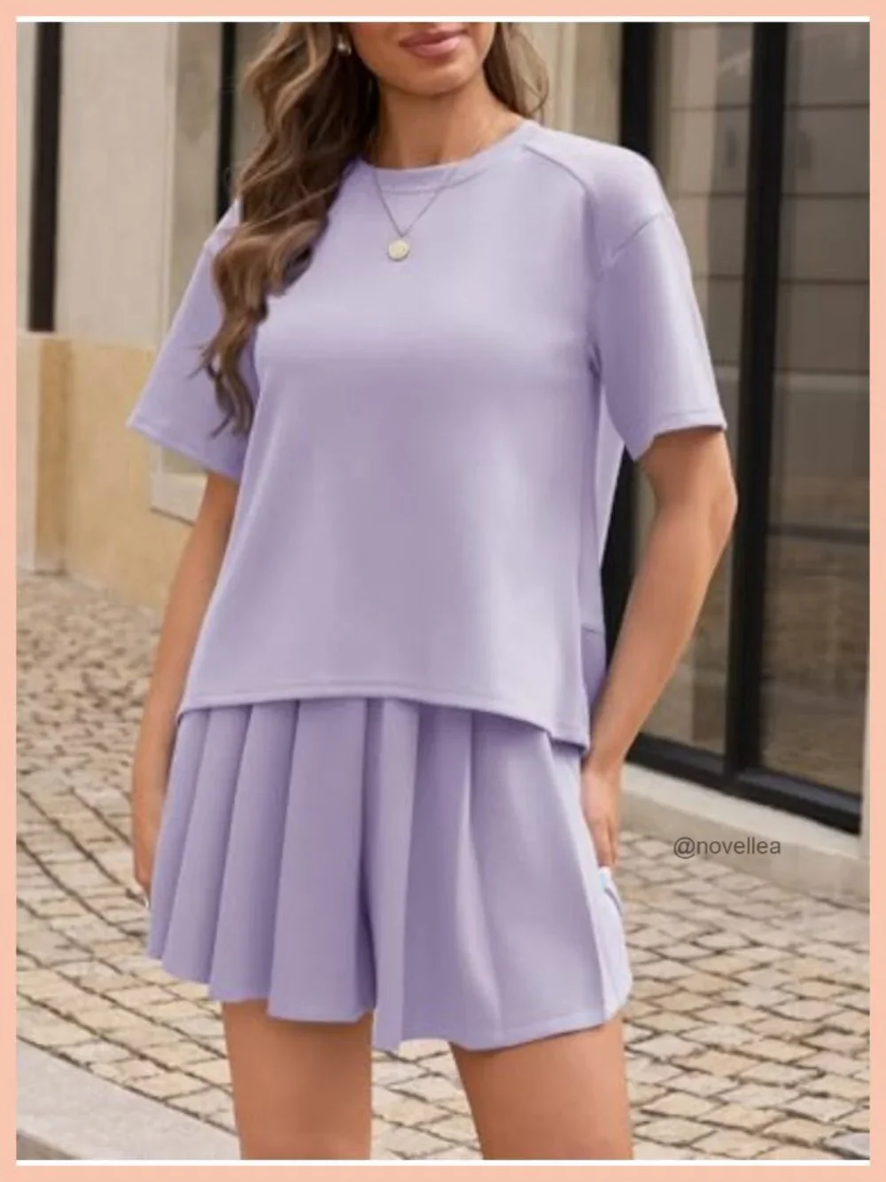Women's 2 Piece Lounge Short Set with Pockets, Polyester Blend